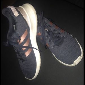 adidas navy blue and rose gold shoes